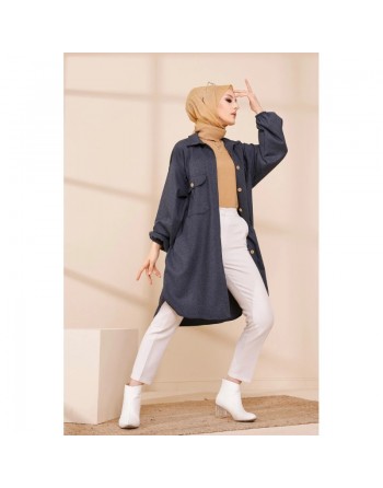 Chemise-Tunique ample pour femme (Boutique Musulmane en ligne) - Couleur anthracite 