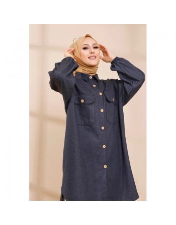 Chemise-Tunique ample pour femme (Boutique Musulmane en ligne) - Couleur anthracite 