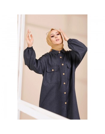 Chemise-Tunique ample pour femme (Boutique Musulmane en ligne) - Couleur anthracite 