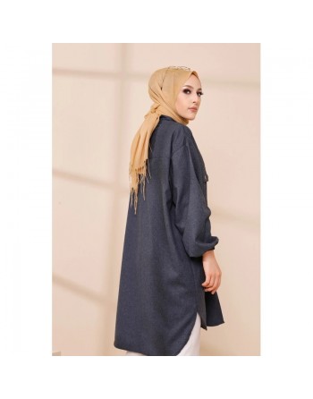 Chemise-Tunique ample pour femme (Boutique Musulmane en ligne) - Couleur anthracite 