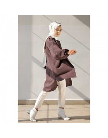 Chemise-Tunique ample pour femme (Vêtement pour femmes voilées) - Couleur mauve 