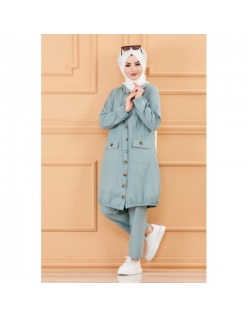 Ensemble décontracté casual pour femme (Mode Musulmane) - Couleur menthe 
