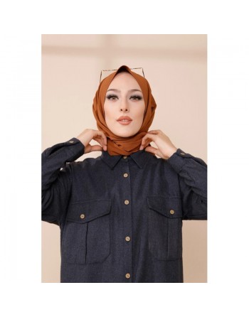 Chemise casual pour femme avec deux grandes poches - Couleur anthracite 