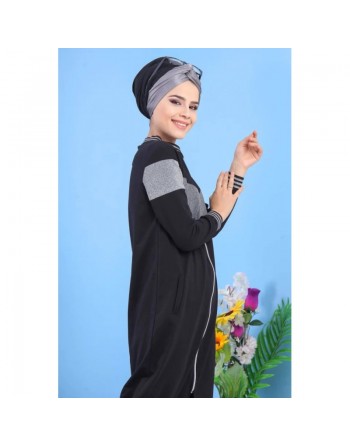 Cardigan Sweat zippé long (Plusieurs couleurs disponibles) - Tenue de Sport pour femme 