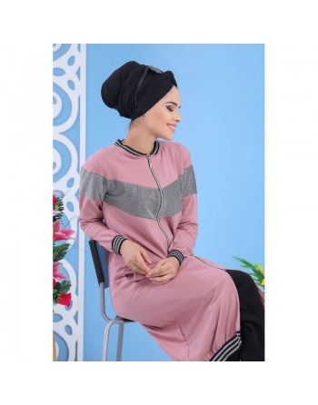 Cardigan Sweat zippé long (Plusieurs couleurs disponibles) - Tenue de Sport pour femme 