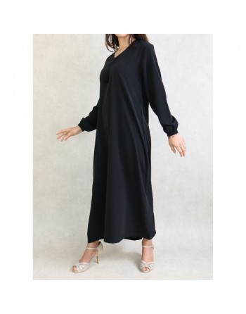 Robe Orientale simple manches longues - Couleur Noir 