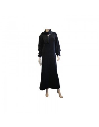 Abaya marque NADA simple noire avec manches élastiques 