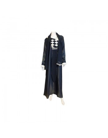 Abaya noire "Dubai" tissu satiné décoré de strass avec son foulard assorti 