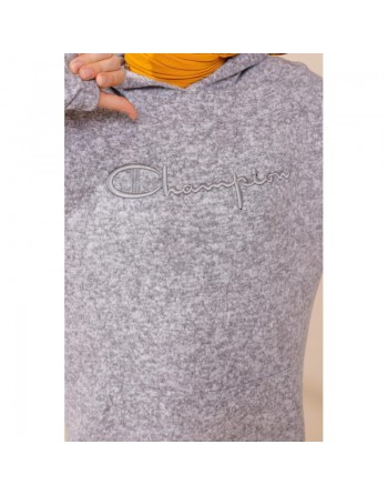 Sweat femme avec capuche brodé "Champion" (Automne Hiver 2023-2024) - Couleur brique gris clair 