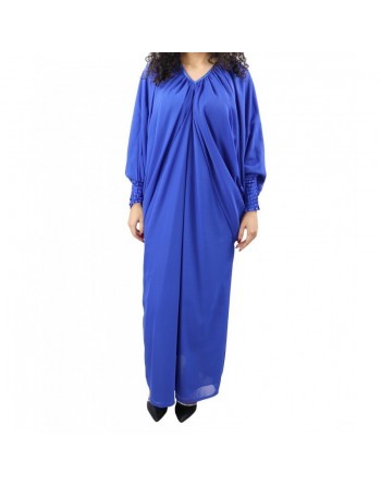 Robe ample col V pour femme - Couleur Bleu roi 