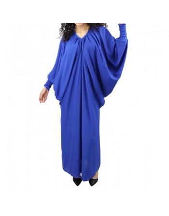 Robe ample col V pour femme - Couleur Bleu roi 