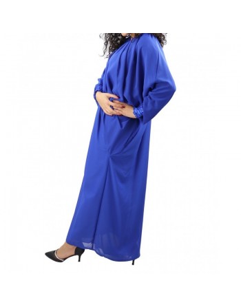 Robe ample col V pour femme - Couleur Bleu roi 