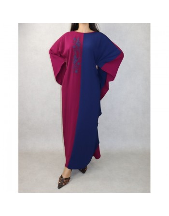 Robe de soirée bi-couleur effet papillon brodée pour femme (Plusieurs couleurs disponibles) 