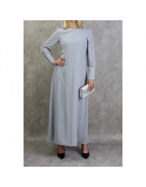 Robe élégante longue et fluide pour femme - Couleur gris Robe élégante longue et fluide pour femme - Couleur gris