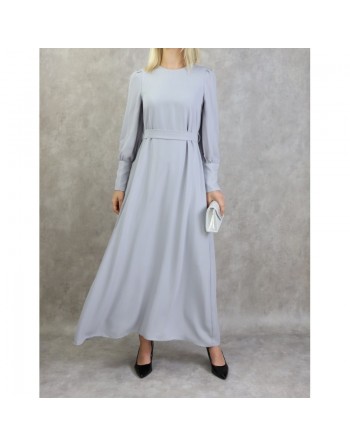 Robe élégante longue et fluide pour femme - Couleur gris 