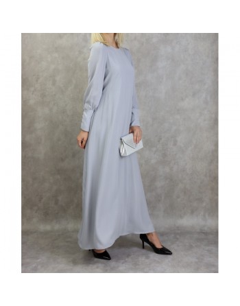 Robe élégante longue et fluide pour femme - Couleur gris 