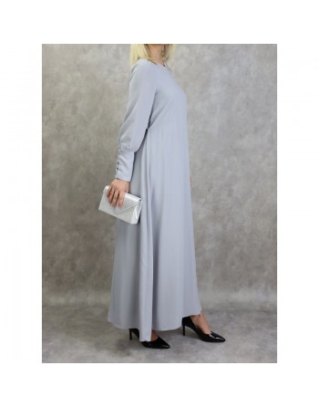 Robe élégante longue et fluide pour femme - Couleur gris 