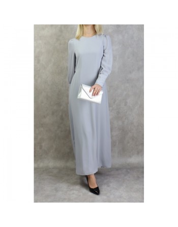 Robe élégante longue et fluide pour femme - Couleur gris 