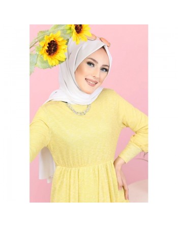 Robe pailleté pour femme (Vetement chic Mode Musulmane) - Couleur Jaune mimosa 