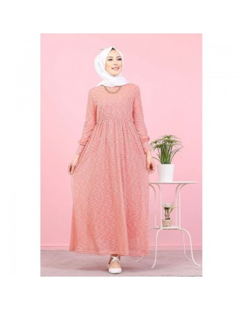 Robe pailleté pour femme (Vetement mastour pour hijab - Grande taille disponible) - Couleur rose 