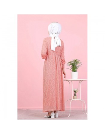 Robe pailleté pour femme (Vetement mastour pour hijab - Grande taille disponible) - Couleur rose 