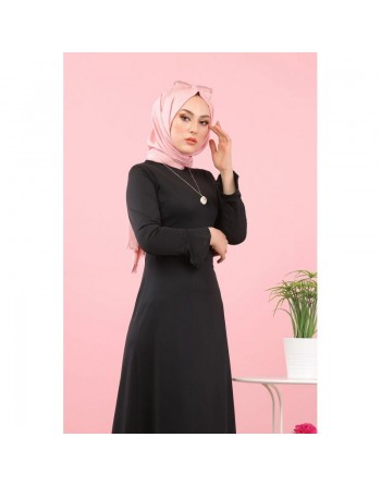 Robe très longue à volants (Abaya et vetement spécial femme voilée) - Couleur noire 