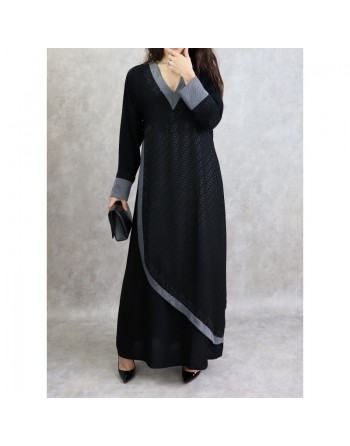 Abaya Dubai chic et moderne avec strass pour femme 