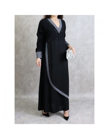 Abaya Dubai chic et moderne avec strass pour femme 