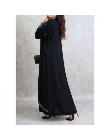 Abaya Dubai chic et moderne avec strass pour femme 