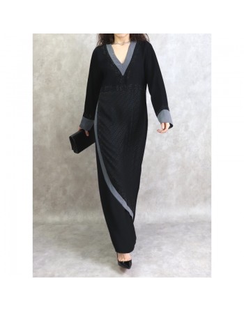 Abaya Dubai chic et moderne avec strass pour femme 