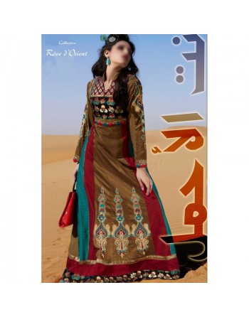 Robe de soirée orientale très longue pour femme 
