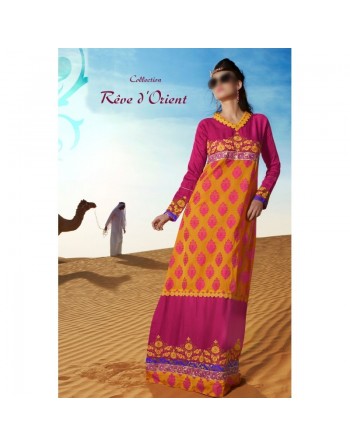 Robe orientale maxi-longue pour femme 