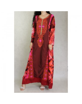 Robe de soirée longue pour femme avec broderies style oriental 
