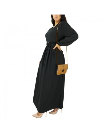 Robe femme avec broderies et perle - Couleur Noir 