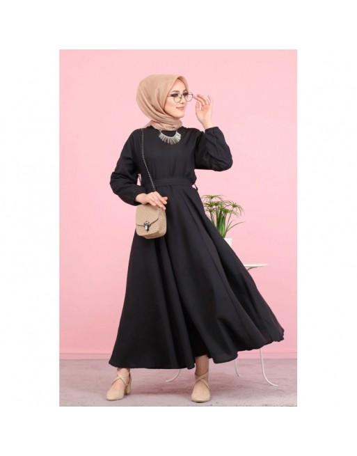 Robe élégante longue ample pour femme (Boutique Vetement Hijab France) - Couleur Noire Robe élégante longue ample pour femme (Boutique Vetement Hijab France) - Couleur Noire