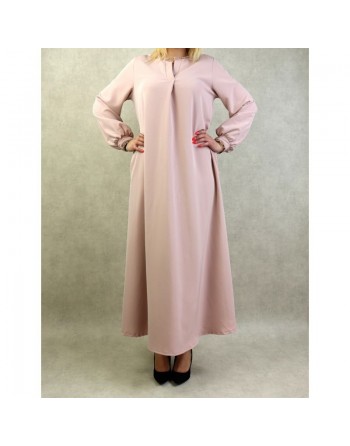 Robe longue évasée d'hiver pour femme - Couleur rose clair 