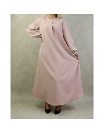 Robe longue évasée d'hiver pour femme - Couleur rose clair 
