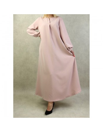 Robe longue évasée d'hiver pour femme - Couleur rose clair 