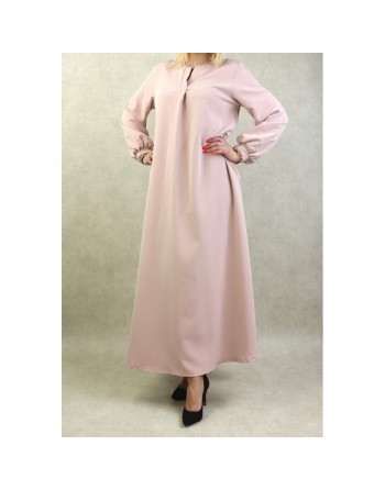Robe longue évasée d'hiver pour femme - Couleur rose clair 