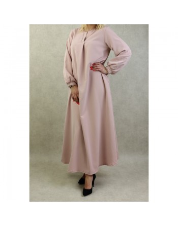 Robe longue évasée d'hiver pour femme - Couleur rose clair 