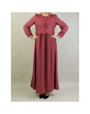 Robe longue à dentelles doublée pour femme (Plusieurs couleurs disponibles) 
