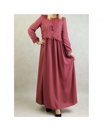 Robe longue à dentelles doublée pour femme (Plusieurs couleurs disponibles) 