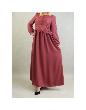 Robe longue à dentelles doublée pour femme (Plusieurs couleurs disponibles) 