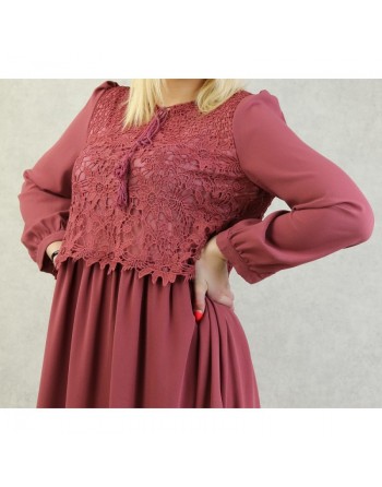 Robe longue à dentelles doublée pour femme (Plusieurs couleurs disponibles) 
