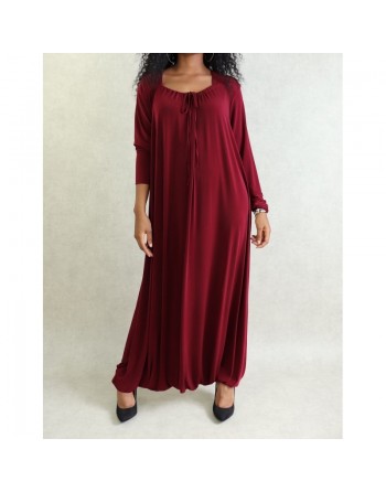 Robe décontractée et fluide - Combinaison Sarouel/Pantalon pour femme - Couleur Bordeaux 