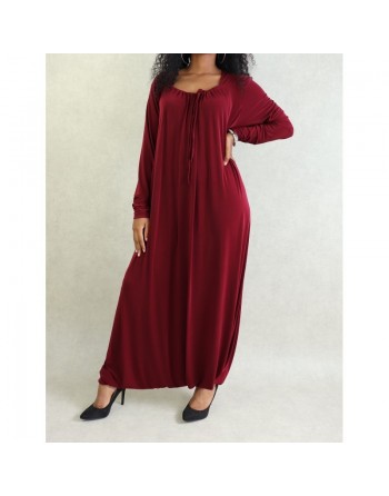 Robe décontractée et fluide - Combinaison Sarouel/Pantalon pour femme - Couleur Bordeaux 
