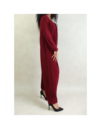 Robe décontractée et fluide - Combinaison Sarouel/Pantalon pour femme - Couleur Bordeaux 
