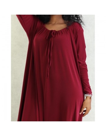 Robe décontractée et fluide - Combinaison Sarouel/Pantalon pour femme - Couleur Bordeaux 
