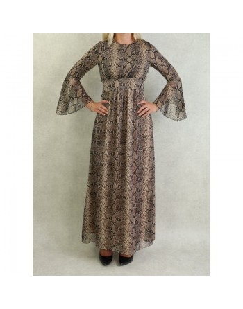 Robe longue légère et fluide avec motifs python pour femme 