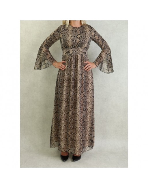 Robe longue légère et fluide avec motifs python pour femme Robe longue légère et fluide avec motifs python pour femme
